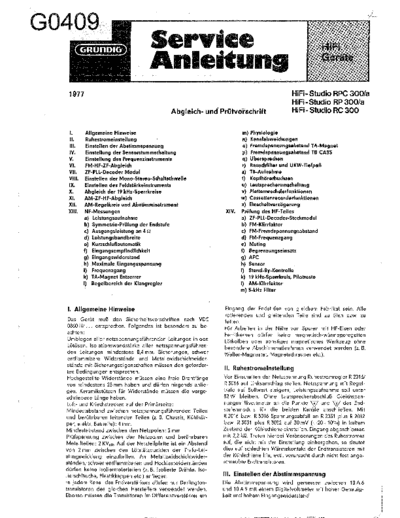 Grundig HiFi-Studio RPC 300a service manual