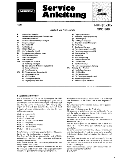 Grundig HiFi-Studio RPC 500 service manual