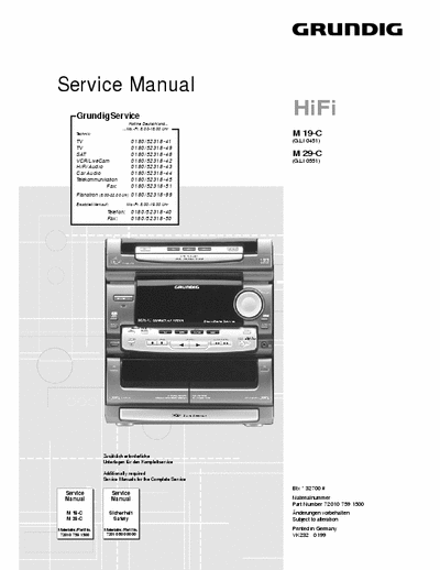 Grundig HiFi M19-C M29-C Original Service manual