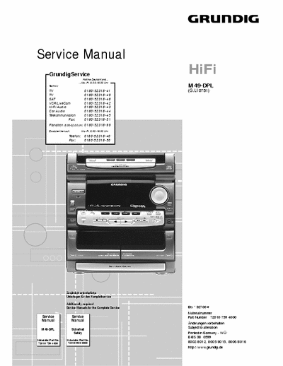 Grundig M 49-DPL Original Service manual