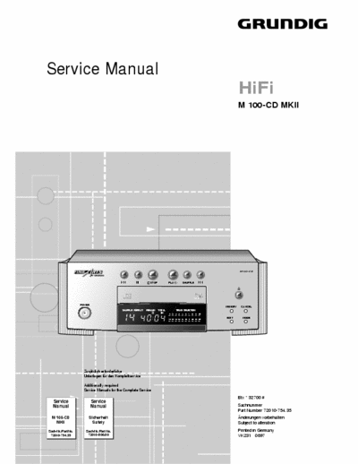 Grundig M100MkII cd player