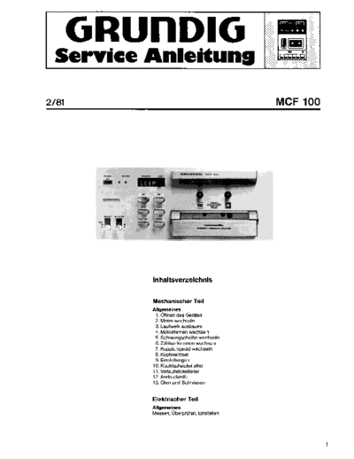 Grundig MCF 100 service manual