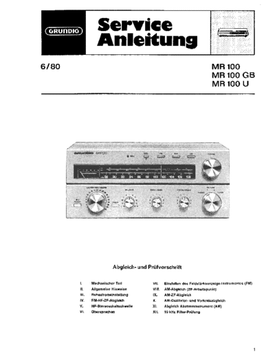 Grundig MR 100 service manual