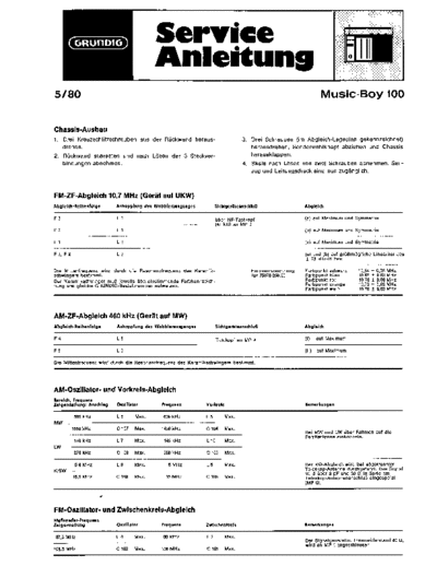 Grundig Musik-Boy 100 service manual