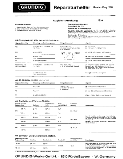 Grundig Music Boy 210 service manual