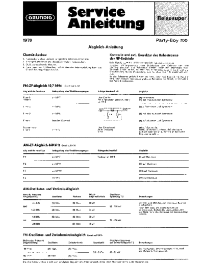 Grundig Party-Boy 700 service manual