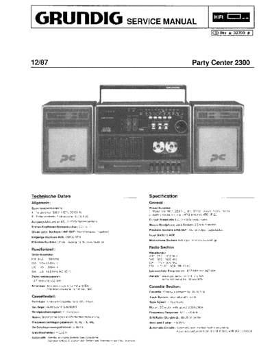 Grundig Party Center 2300 service manual