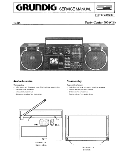 Grundig Party Center 500 service manual