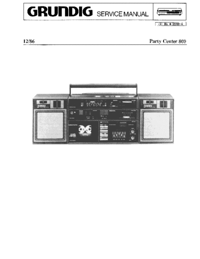 Grundig Party Center 800 service manual