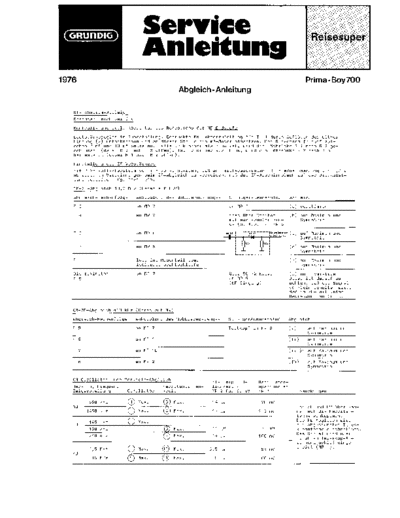 Grundig Prima-Boy 700 service manual