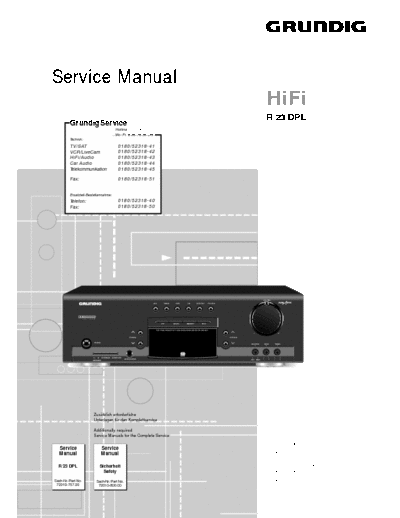 Grundig R23DPL Service Manual for the Grundig R23DPL Receiver.