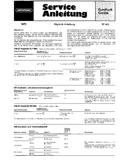 Grundig RF 412 service manual