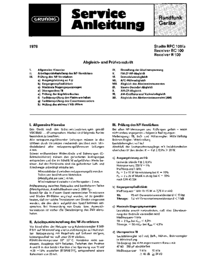 Grundig RPC 100a service manual