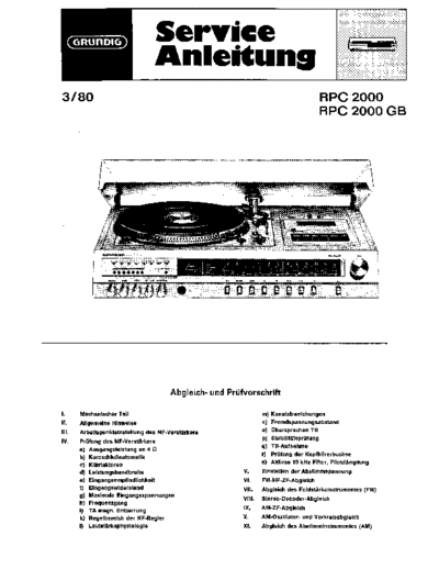 Grundig RPC 2000 service manual