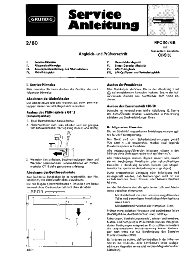 Grundig RPC 50 service manual