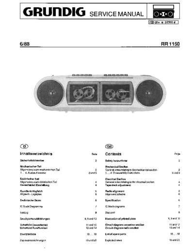 Grundig RR 1150 service manual