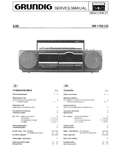 Grundig RR 1700 service manual