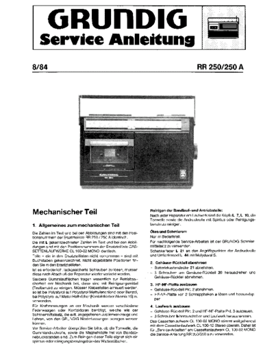 Grundig RR 250 service manual