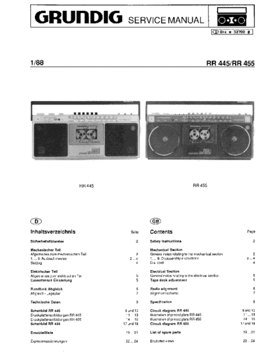 Grundig RR 445 service manual