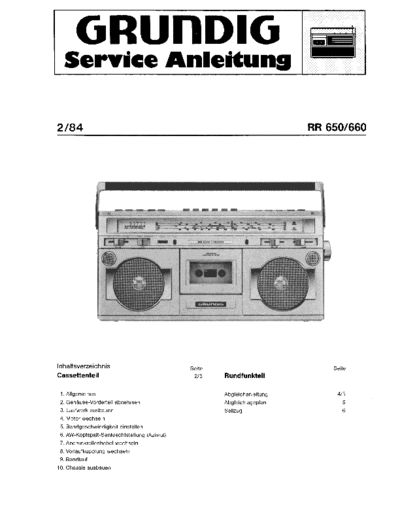 Grundig RR 650 660 service manual