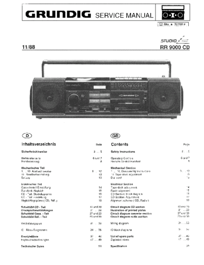 Grundig RR 9000 CD service manual