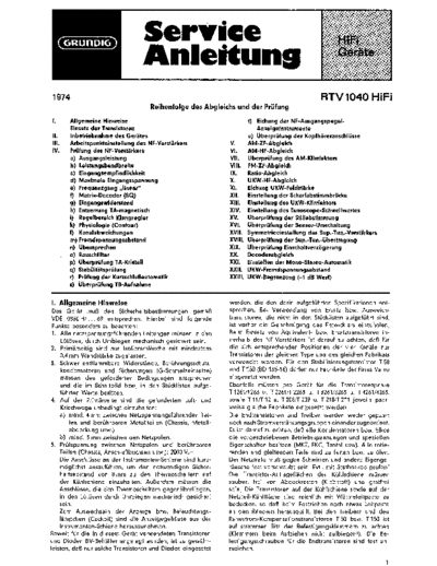 Grundig RTV 1040 service manual