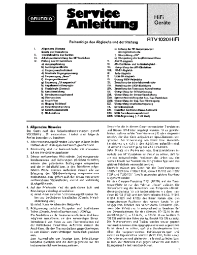 Grundig RTV 1020 service manual