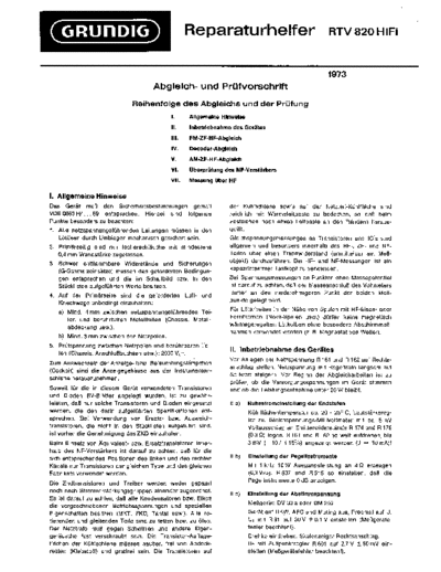 Grundig RTV 820 service manual