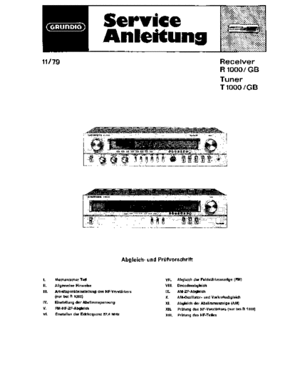 Grundig R 1000 T 1000 service manual