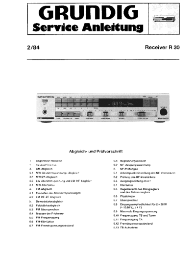 Grundig R 30 service manual