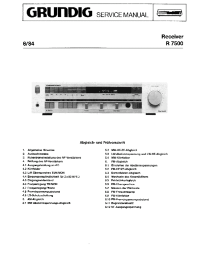 Grundig R 7500 service manual