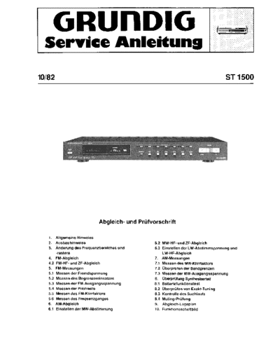 Grundig ST 1500 service manual