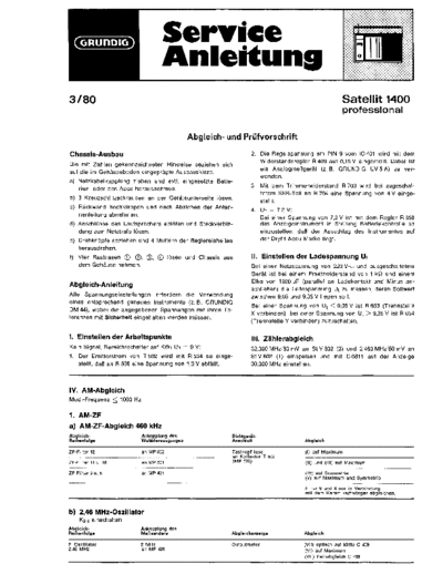Grundig Satellit 1400 professional service manual
