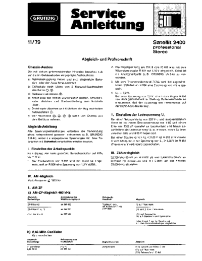 Grundig Satellit 2400 Professional Stereo service manual