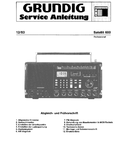 Grundig Satellit 600 service manual