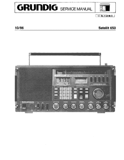 Grundig Satellit 650 service manual