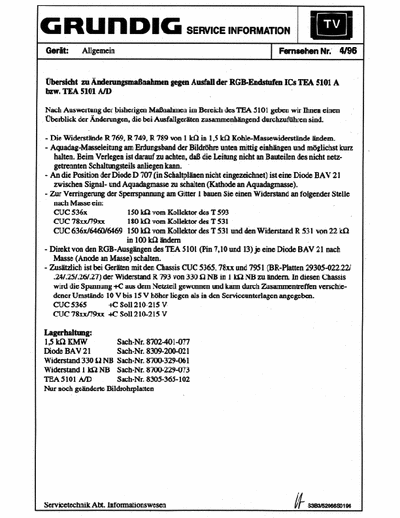 Grundig Grundig Grundig Service Bulletin  TEA5101A/AD