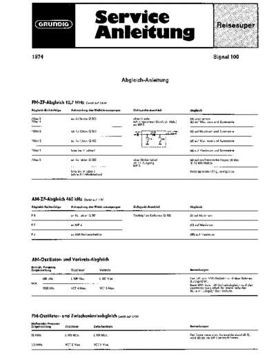 Grundig Signal 100 service manual