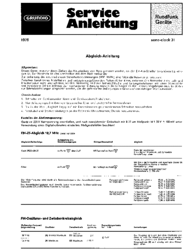 Grundig sono-clock 31 service manual