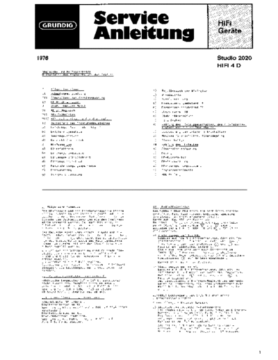 Grundig Studio 2020 service manual