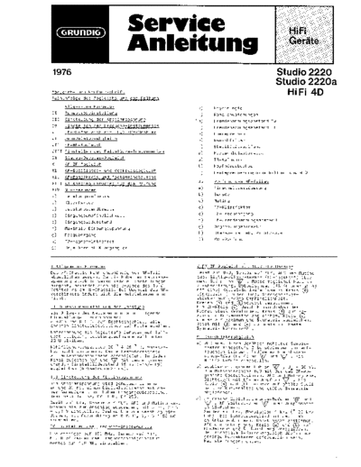 Grundig Studio 2220 service manual