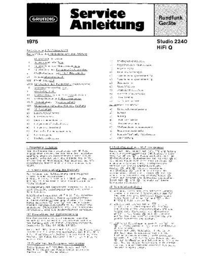 Grundig Studio 2240 Hifi Q service manual