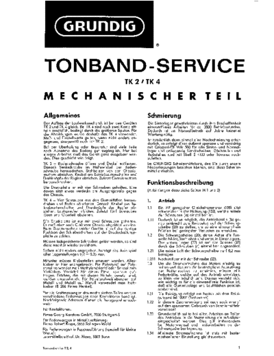 Grundig TK 2/TK 4 service manual
