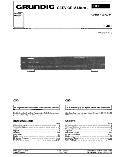 Grundig T 301 service manual