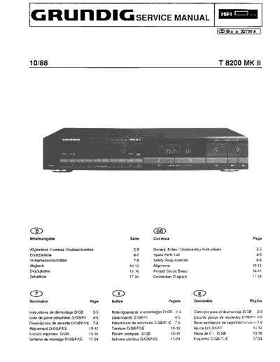 Grundig T 8200 MK II service manual
