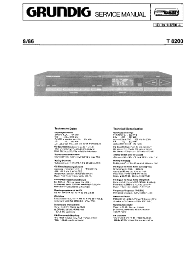 Grundig T 8200 service manual