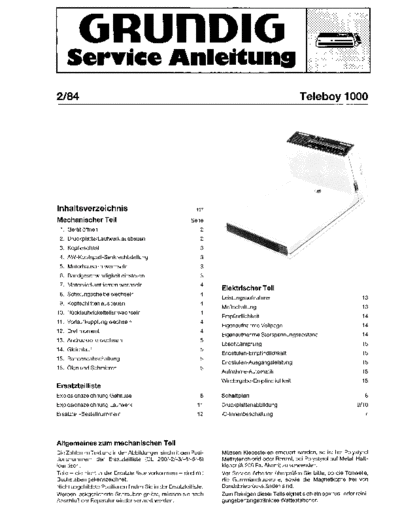 Grundig Teleboy 1000 service manual