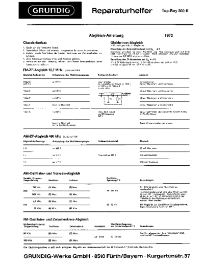 Grundig Top-Boy 500 K service manual