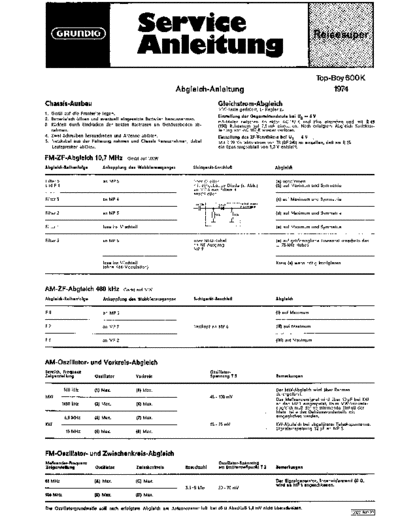 Grundig Top-Boy 600 K service manual