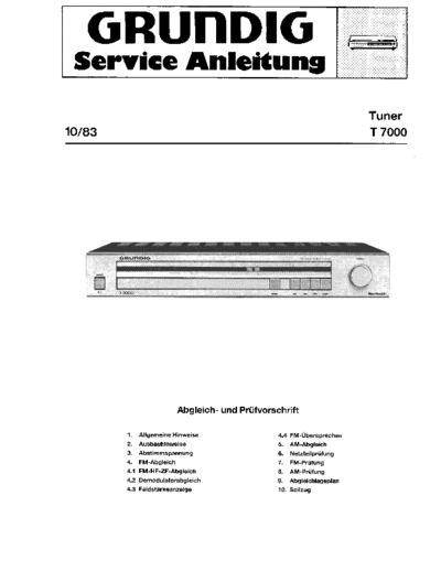 Grundig T 7000 service manual